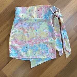 Never Fully Dressed Pastel Ticket Print Mini Jaspre Skirt